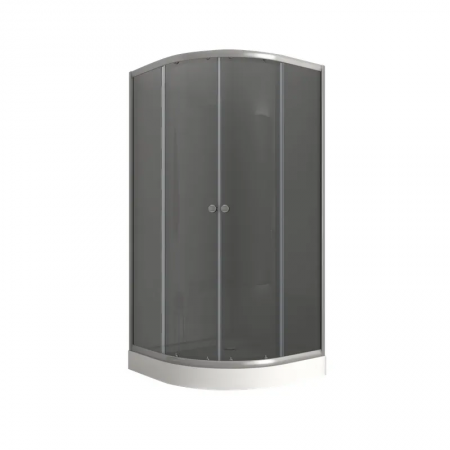 Душова кабіна PLAIN-SCT-02-GR/90x90x195/низький піддон/тоноване скло 4мм/SATIN (MI6898)